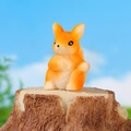 Miniatura de ardilla naranja sobre base de madera para decoración micro paisaje - Ardilla Grande
