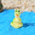 Mini statuetta a forma di coccodrillo in resina gialla e verde per decorazioni - Stile D