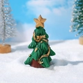 Mini albero di Natale in resina con stelle dorate e nastri per decorazioni - Stile Albero di Natale con Stella (H Style)