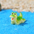 Miniature green and yellow resin crocodile figurine for DIY terrarium landscaping - Style F