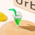 Miniatur grüne tropische Getränk Modell mit Drachenfrucht für Puppenhaus Strand Deko - Grün