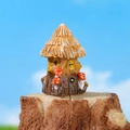 Miniatura de casa de hongo de resina para decoración de jardín suculento y micropaisaje - Casa de Paja Pequeña