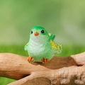 Miniature green resin bird figurine with yellow spots for succulent garden micro landscapes - Sitting Green Yellow Dot Style (K)