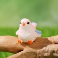 Cute pink resin bird figurine for succulent landscapes and garden decoration - Sitting Light Pink Blue Wing Style (L)
