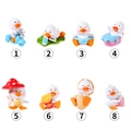 Lot de 8 mignonnes figurines de canard miniatures pour paysages et décoration de voiture - Ensemble Blanc