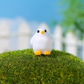 Miniature white bird resin figurine with orange beak for DIY garden micro landscape - White Fledgling Bird Style (Style C)