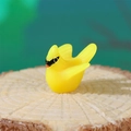 Miniature yellow hummingbird resin bird figurine with glossy finish for micro landscapes - Lemon Yellow