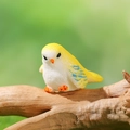 Miniature yellow and blue resin bird figurine for succulent micro landscape decoration - Side View Yellow White Blue Pattern Style (R)