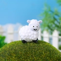 Miniature resin sheep figurine for farm landscape DIY garden decoration with cartoon design - Smiling White Faced Sheep (Style D)