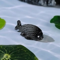 Detailed black resin goldfish figurine with scale texture for DIY aquarium decoration - Style H Black Realistic Carved Fish (H款)