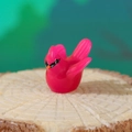 Miniature bright pink hummingbird figurine made of resin for garden moss landscapes - Rose Red