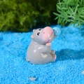 Miniature figurine d'hippopotame en résine avec balle bleue pour décor micro paysage - Style Assis avec Balle Bleue (Modèle F)