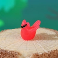 Miniature red cardinal resin figurine for moss landscapes and creative garden decor - Red