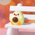 Miniature resin chick figurine wearing a green avocado suit for DIY micro landscapes - Avocado Fortune (Green)
