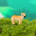 Miniature resin fawn figurine for micro landscape garden decor in cream and tan colors - Standing Fawn Style (A)