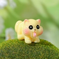 Cute yellow resin cat figurine with pink tongue for micro landscape DIY decoration - Yellow Cat with Tongue Out (Style A)
