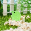 Figurine de mouton en résine verte lumineuse pour décoration de jardin miniature - Vert