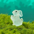 Translucent light green bunny resin figurine for glowing moss landscape decor - Luminous Transparent