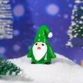 Miniature Christmas gnome figurine in bright green outfit for festive DIY micro landscape - Green Standing Style (Style C)