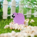 Mignonne miniature de mouton violet lumineux en résine pour décor de jardin DIY - Violet