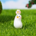 Miniature resin white double-layered duck figurine for DIY landscape decoration - Stacked White Ducks (Style A)