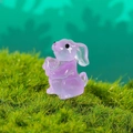 Luminous purple mini bunny resin figurine for moss micro landscape and succulent pot decor - Luminous Purple