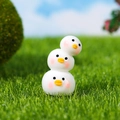 Miniature stacked resin chicks figurine for DIY micro landscape garden decoration - Triple Stacked White Chicks (Style B)