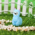 Miniature blue alpaca figurine with pink ear tips for moss micro landscape DIY decoration - Blue Alpaca Father / Blue