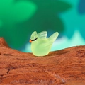 Luminous light green resin hummingbird figurine for miniature garden DIY decor - Luminous Green
