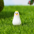 Figurine de poussin en résine en forme de poire avec fleur pour micro-paysage - Poussin Blanc avec Fleur Jaune (Style E)