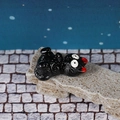 Miniature black resin cat figurine lying on back for Halloween garden decoration - Lying Back Cat Style (Model C)