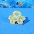 Decorazione corallo in resina giallo e verde chiaro per scenari di acquario - Corallo a Petali Giallo Verde (Stile E)