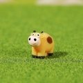 Miniature yellow cartoon cow figurine with brown spots for DIY micro landscape - Yellow Calf (Style G)
