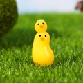 Figurines de poussins jaunes en résine pour micro-paysage et décoration de bureau - Canards Jaunes Empilés (Style I)