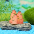 Pink resin miniature bamboo shoot figurine on stone base for terrarium landscape DIY decoration - Pink and Green Bamboo Shoots (B)
