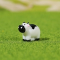 Miniature resin cow figurine with black and white spots for DIY micro landscapes - Cartoon Cow (Style J)