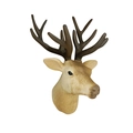 Décoration murale tête de cerf réaliste avec texture de fourrure et bois marrons - Tête de Cerf (Adhésif)