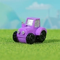 Miniature purple resin farm tractor model for micro landscape garden decoration - Purple