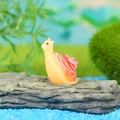 Miniature resin snail figurine with orange shell for micro landscape DIY decoration - Orange and White Pattern Snail (H)