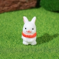 Miniature resin rabbit figurine with red scarf for micro landscape and garden decor - Scarf Style (Style B)