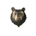 Décoration murale tête d'ours réaliste avec texture de fourrure en résine - Tête de Loup ou d'Ours (Adhésif)