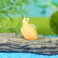 Miniature translucent orange snail figurine with green resin texture for DIY terrariums - Orange Body Green Shell Snail (J)