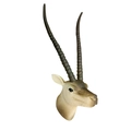Sculpture murale de tête d'oryx en résine avec de longues cornes et fini réaliste - Tête d'Antilope (Adhésif)