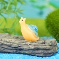 Miniature resin snail figurine with light blue shell for DIY terrarium landscape - Yellow Body Blue Shell Snail (K)