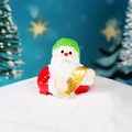 Mini-Weihnachtsmann-Harzfigur mit goldener Schriftrolle für Weihnachts-DIY-Dekoration - Weihnachtsmann