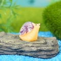 Miniature resin snail figurine with orange body and purple spiral shell for DIY micro landscapes - Orange Body Purple Shell Small Snail (L)