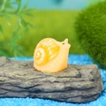 Miniature orange resin snail figurine with spiral shell detail for micro landscape decor - Orange Body Spiral Shell Small Snail (M)