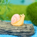 Miniature resin snail figurine in pink and orange for DIY micro landscape terrariums - Pink Body Orange Shell Small Snail (O)
