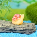 Miniature snail figurine with red and white spiral shell for DIY micro landscape decor - Red and White Spiral Small Snail (P)