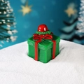 Miniatur-Geschenkbox aus Harz in Grün mit roter Schleife für Weihnachtsdeko - Grüne Geschenkbox